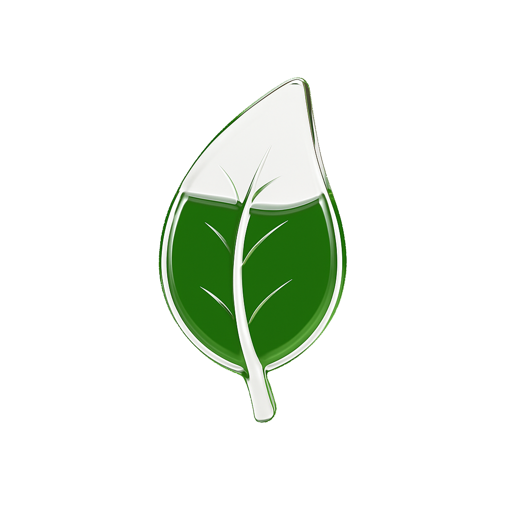 Icono de hoja verde que representa el compostaje y la sostenibilidad ambiental