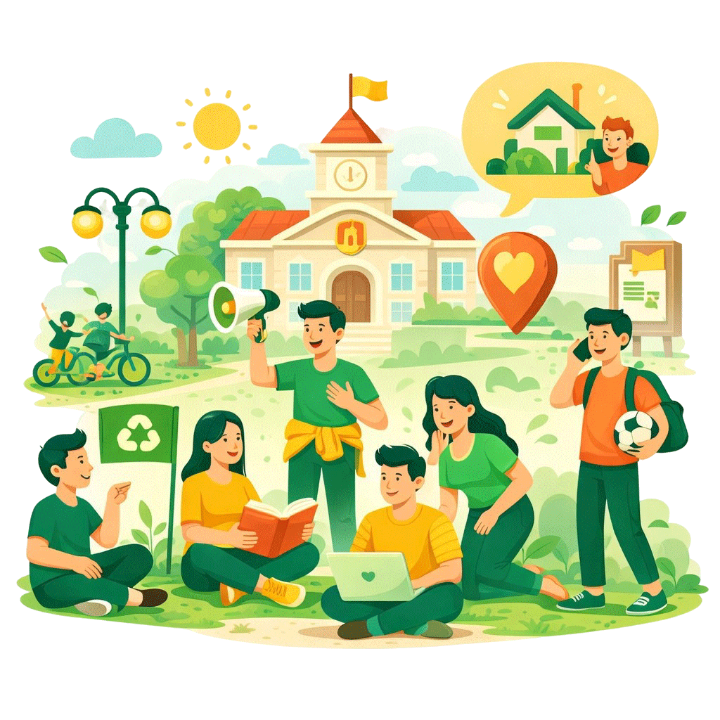 Jóvenes del municipio participando en actividades